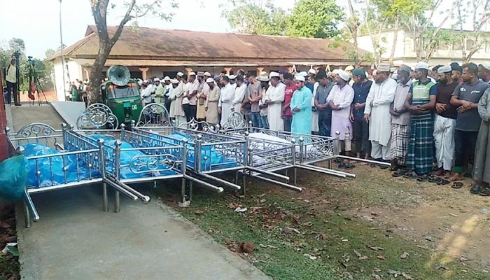 জুড়ী উপজেলায় বিদ্যুৎলাইন ছিড়ে ঘরের চালে পড়ে অগ্নিকান্ডে একই পরিবারের ৫ জন নিহত ১ জন আহত