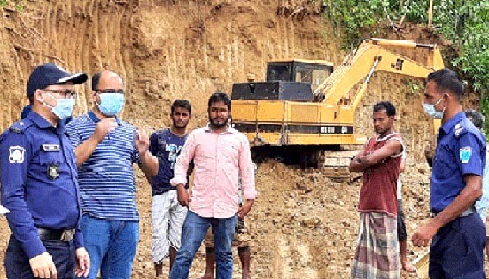 জুড়ীতে অবৈধভাবে টিলা কাটার অপরাধে ওয়াহিদ কনস্ট্রাকশনকে ২ লাখ টাকা জরিমানা